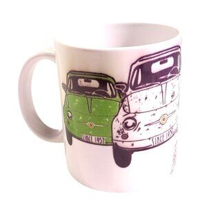 Italian Style Mug With Retro Car Designs Printed In Italy Ceramic Coffee Cup 12o
